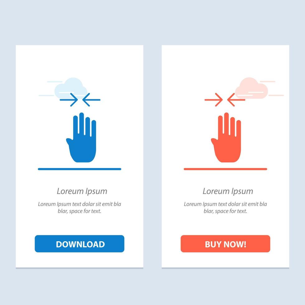 Arrow Four Finger Gesture Pinch  Blue and Red Download and Buy Now web Widget Card Template vector