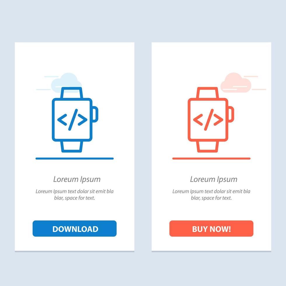 Watch Hand Watch Time Clock  Blue and Red Download and Buy Now web Widget Card Template vector