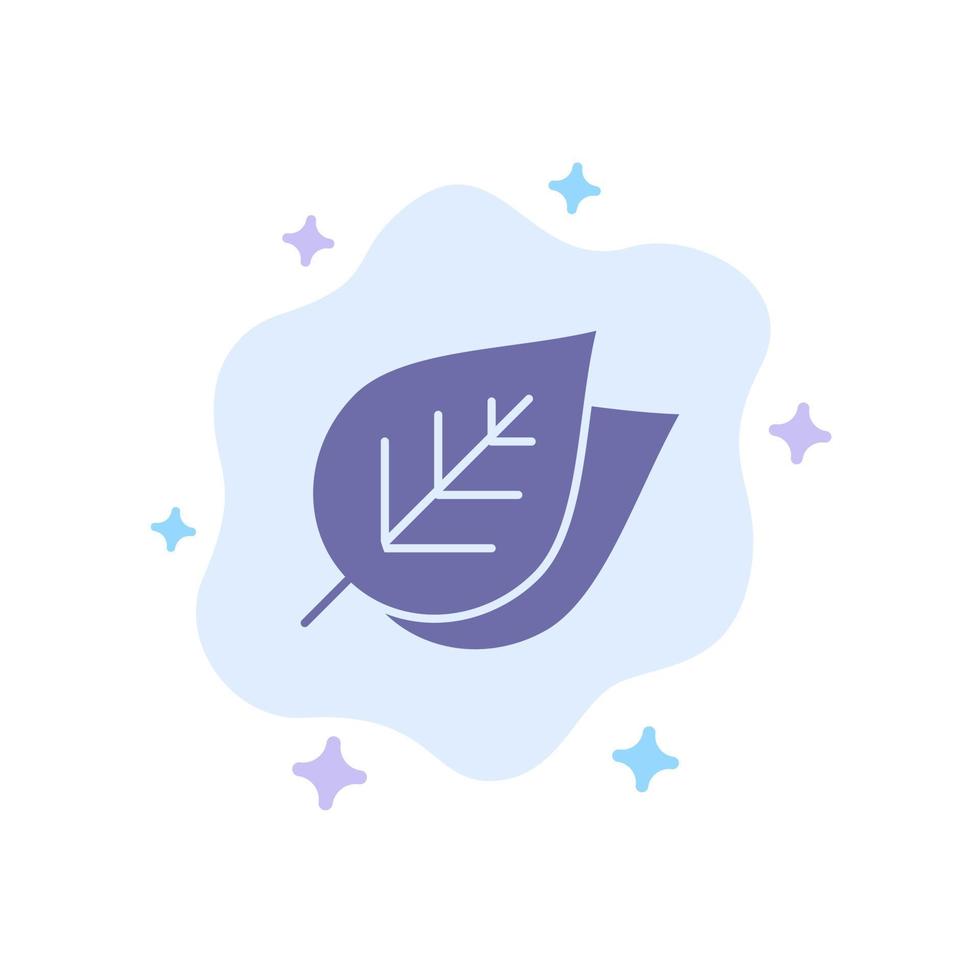 Ecology Leaf Nature Spring Blue Icon on Abstract Cloud Background vector