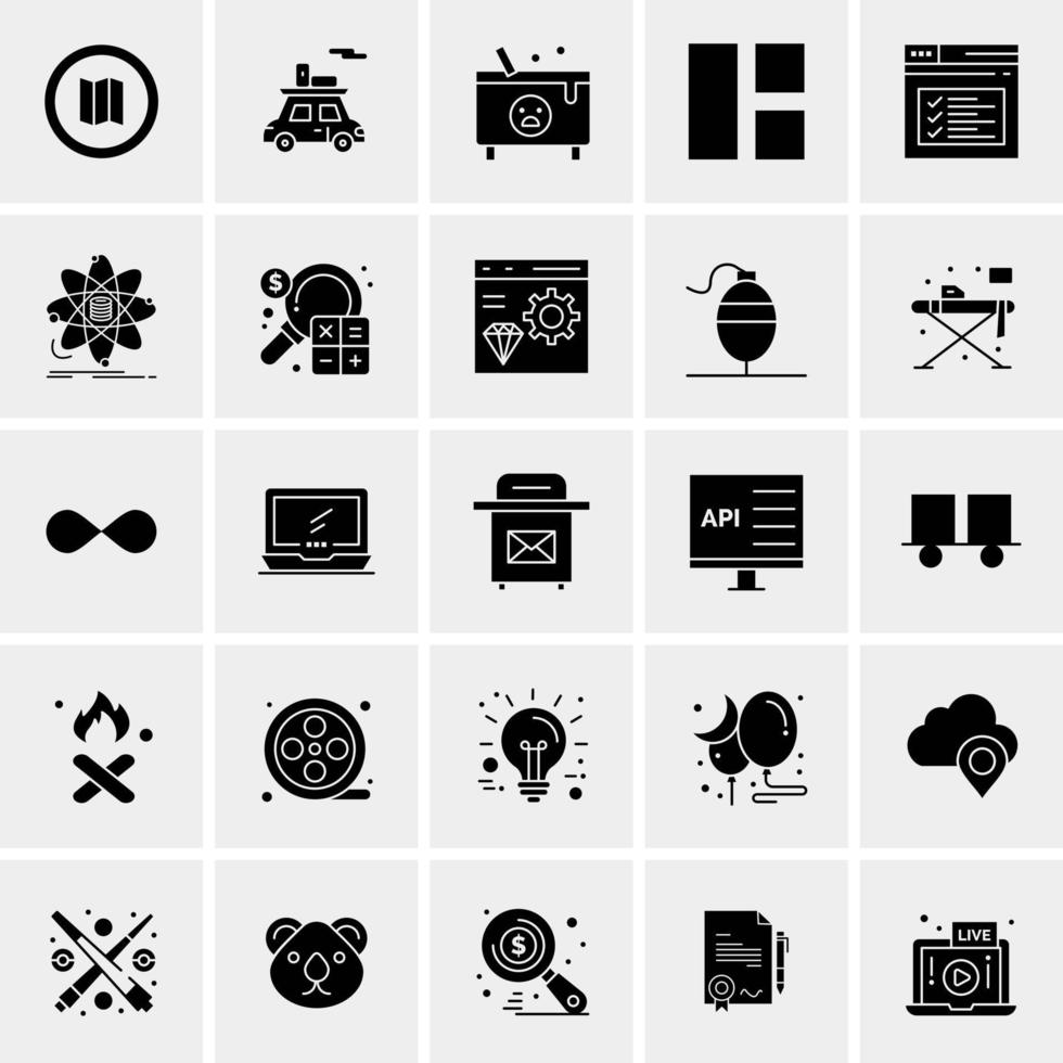 25 iconos de negocios universales vector ilustración de icono creativo para usar en proyectos relacionados con la web y dispositivos móviles