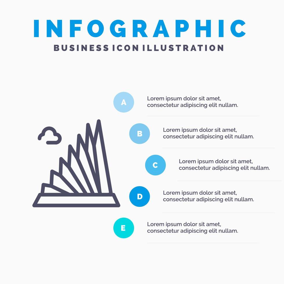 Building Construction Estate Landmark Martyrs Line icon with 5 steps presentation infographics Background vector