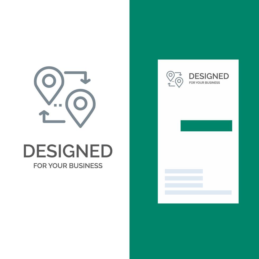 Location Map Pointer Travel Grey Logo Design and Business Card Template vector