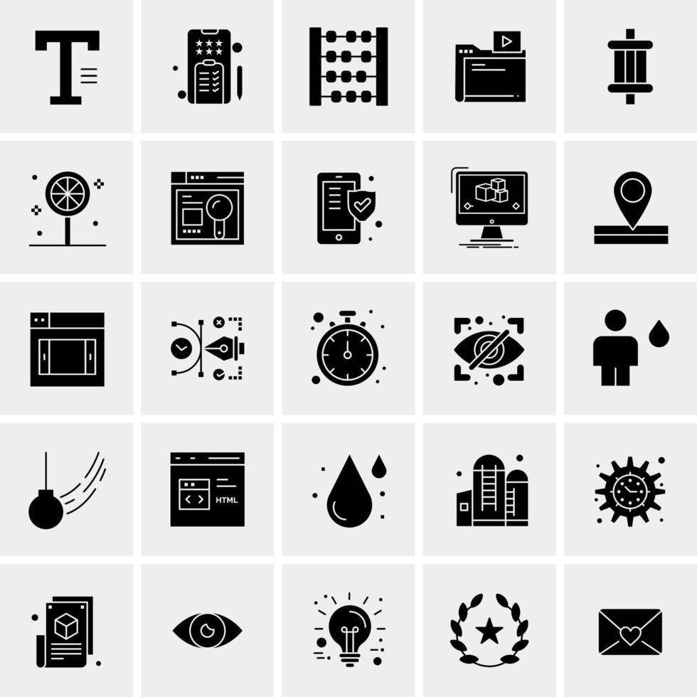 25 iconos de negocios universales vector ilustración de icono creativo para usar en proyectos relacionados con la web y dispositivos móviles