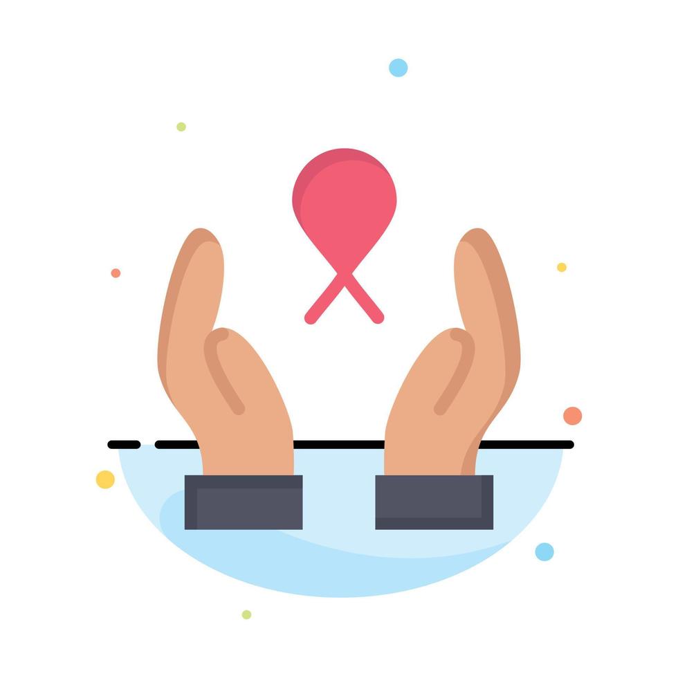 plantilla de icono de color plano abstracto de mujer de cinta de cáncer de mama de cuidado vector