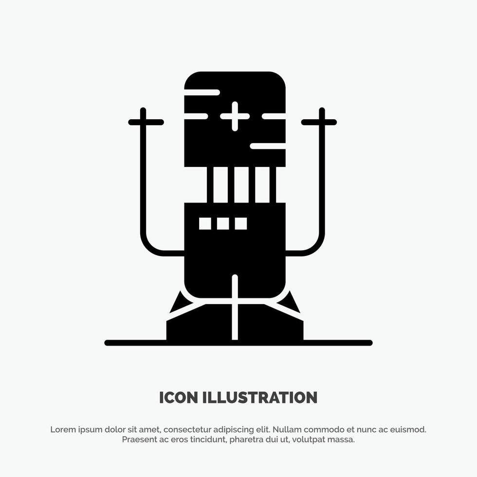 Biochip Bot Future Machine Medical solid Glyph Icon vector