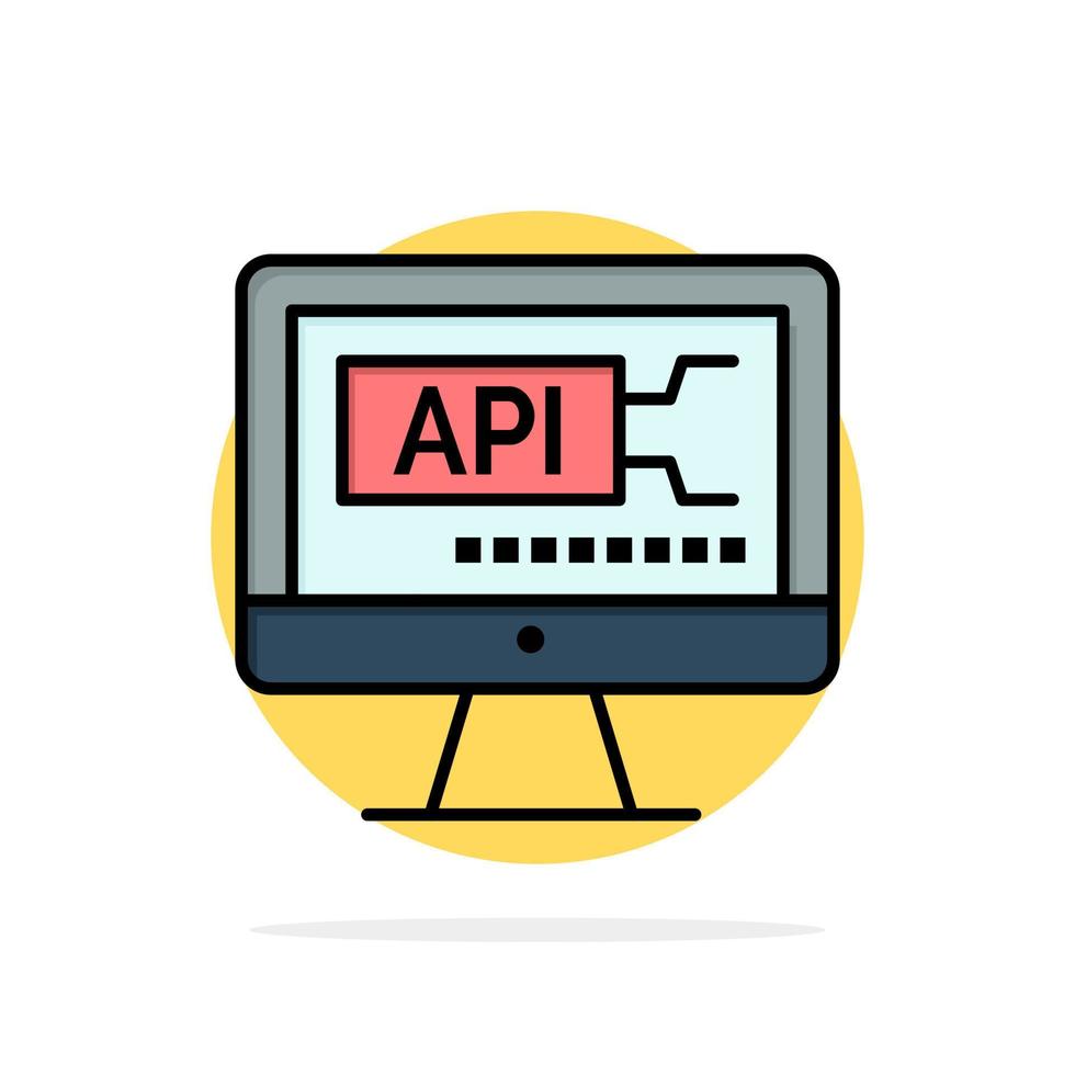 Computer Code Coding Education Abstract Circle Background Flat color Icon vector