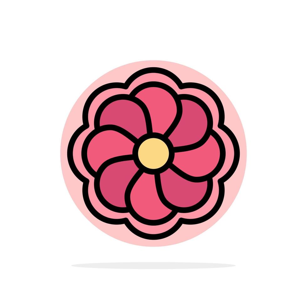 icono de color plano de fondo de círculo abstracto de madrigal de flor de girasol vector