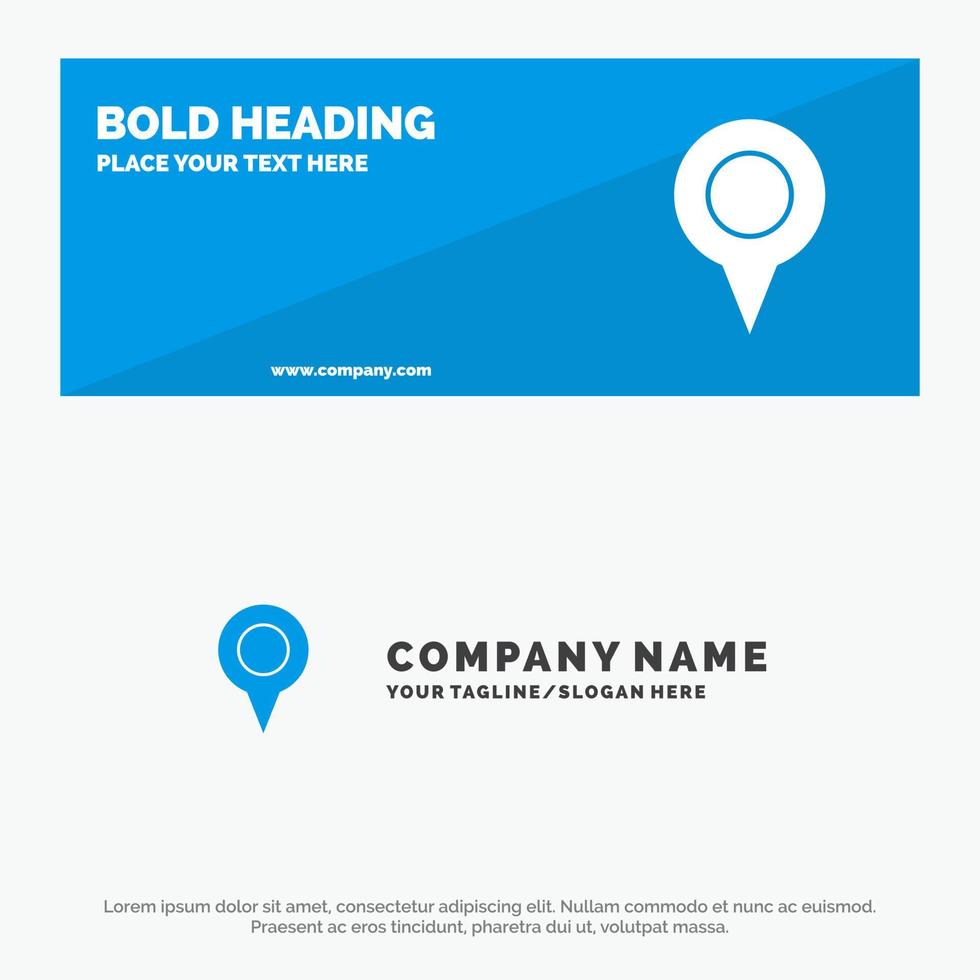 Geo location Location Map Pin SOlid Icon Website Banner and Business Logo Template vector