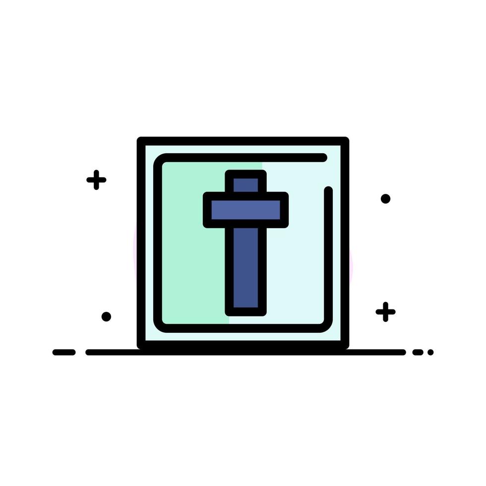 Cross Easter Holiday Sign  Business Flat Line Filled Icon Vector Banner Template