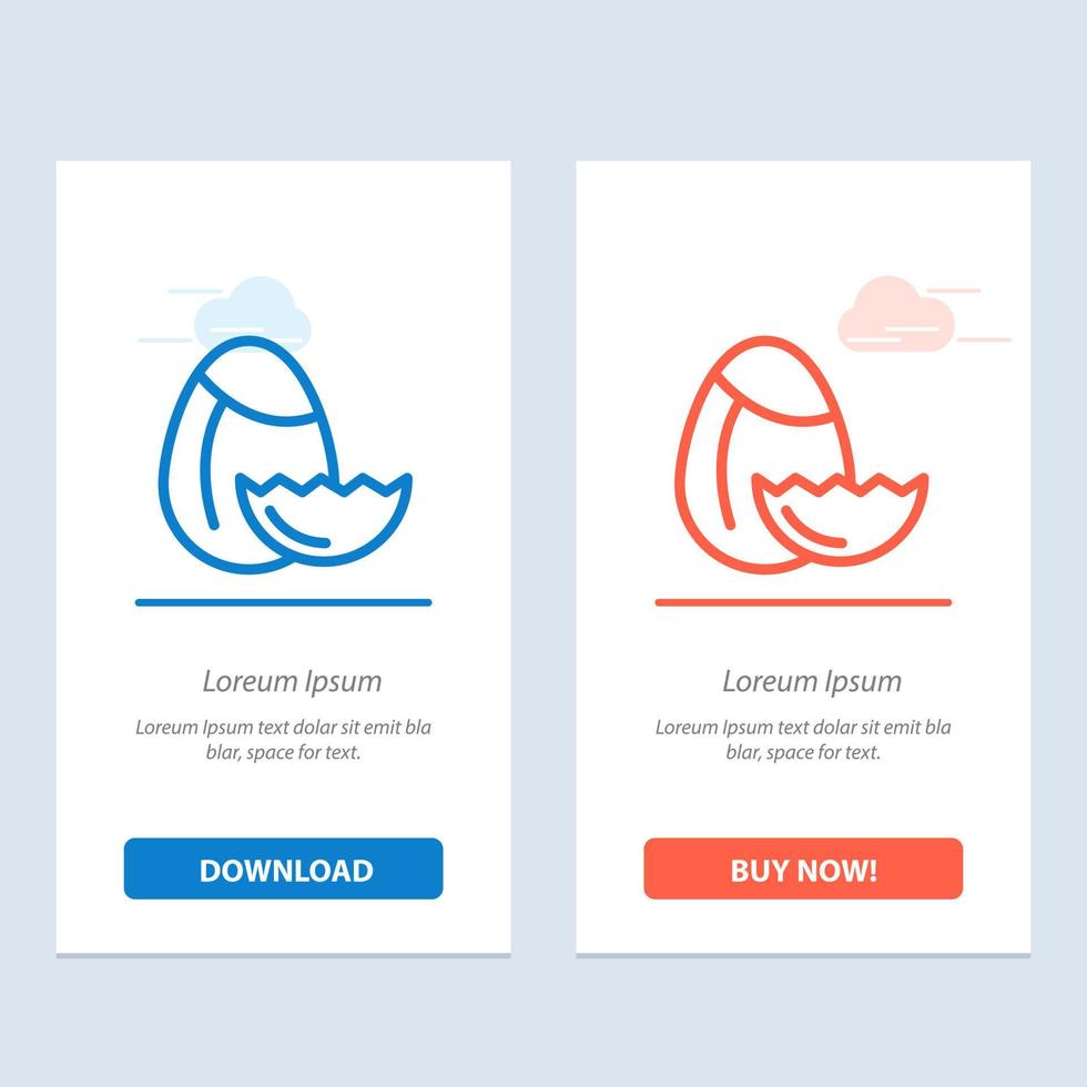 Egg Nature Easter  Blue and Red Download and Buy Now web Widget Card Template vector