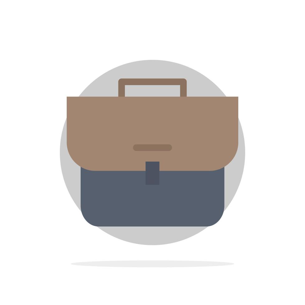 bolsa caso maleta bolsa de trabajo círculo abstracto fondo color plano icono vector