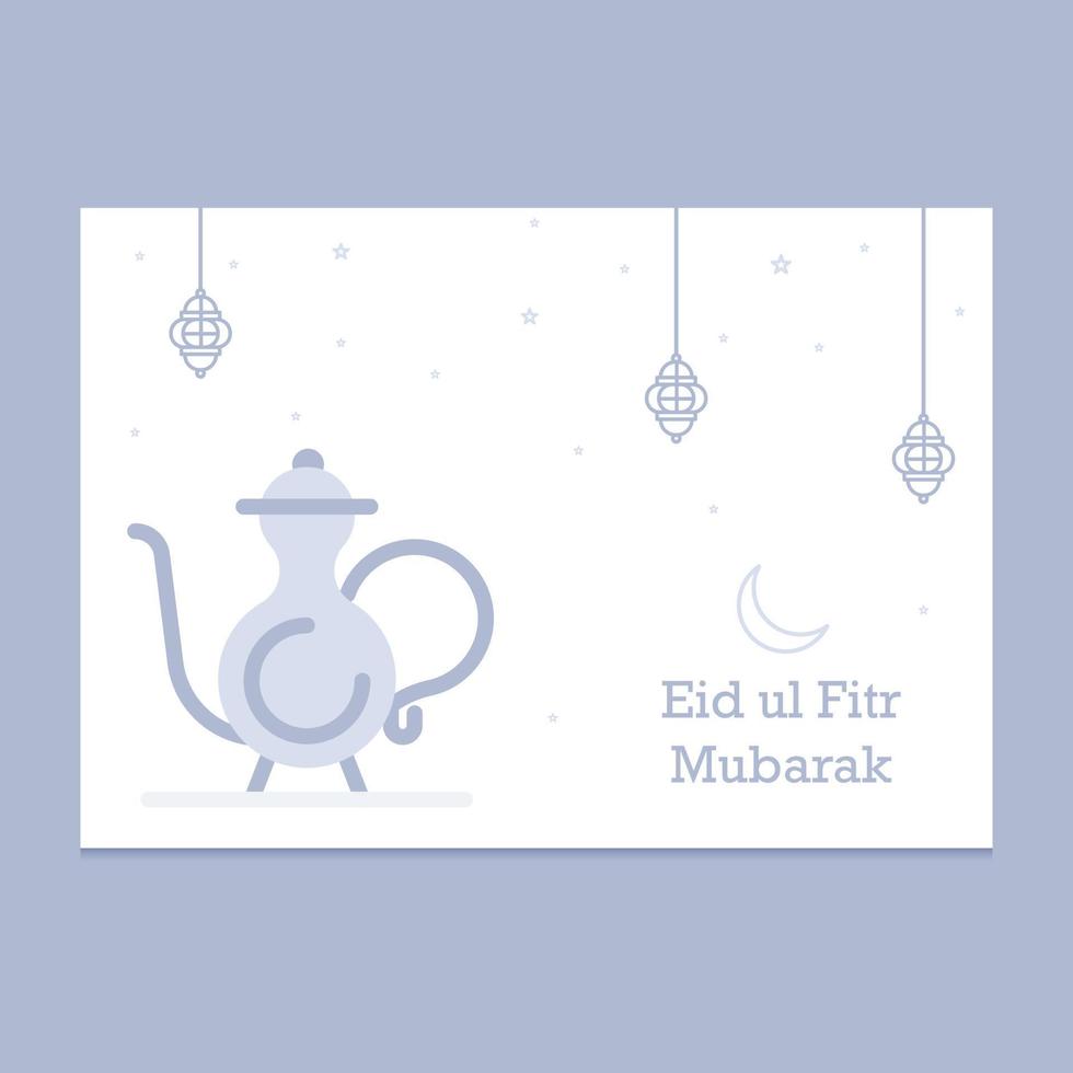 ilustración de tarjeta de felicitación de eid mubarak vector