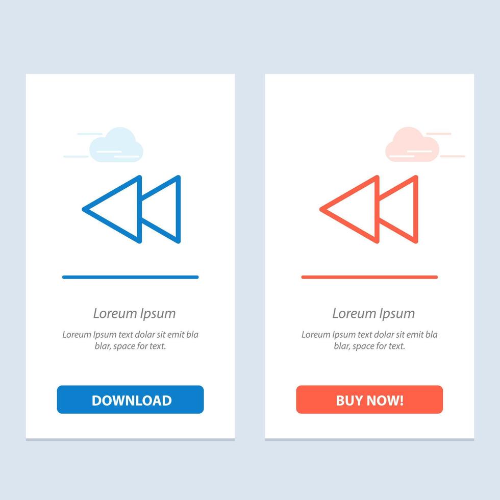 Arrow Back Reverse Rewind  Blue and Red Download and Buy Now web Widget Card Template vector