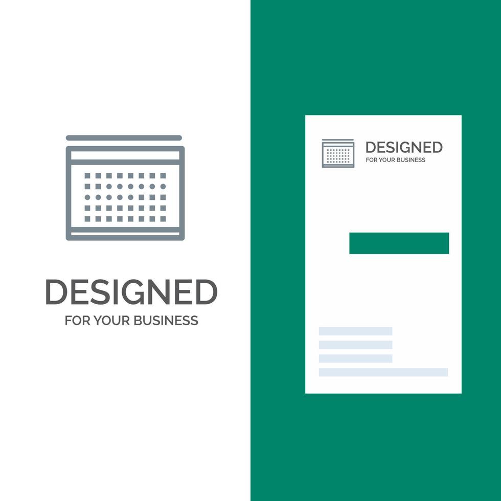 Calendar Vacation Date Holidays Grey Logo Design and Business Card Template vector