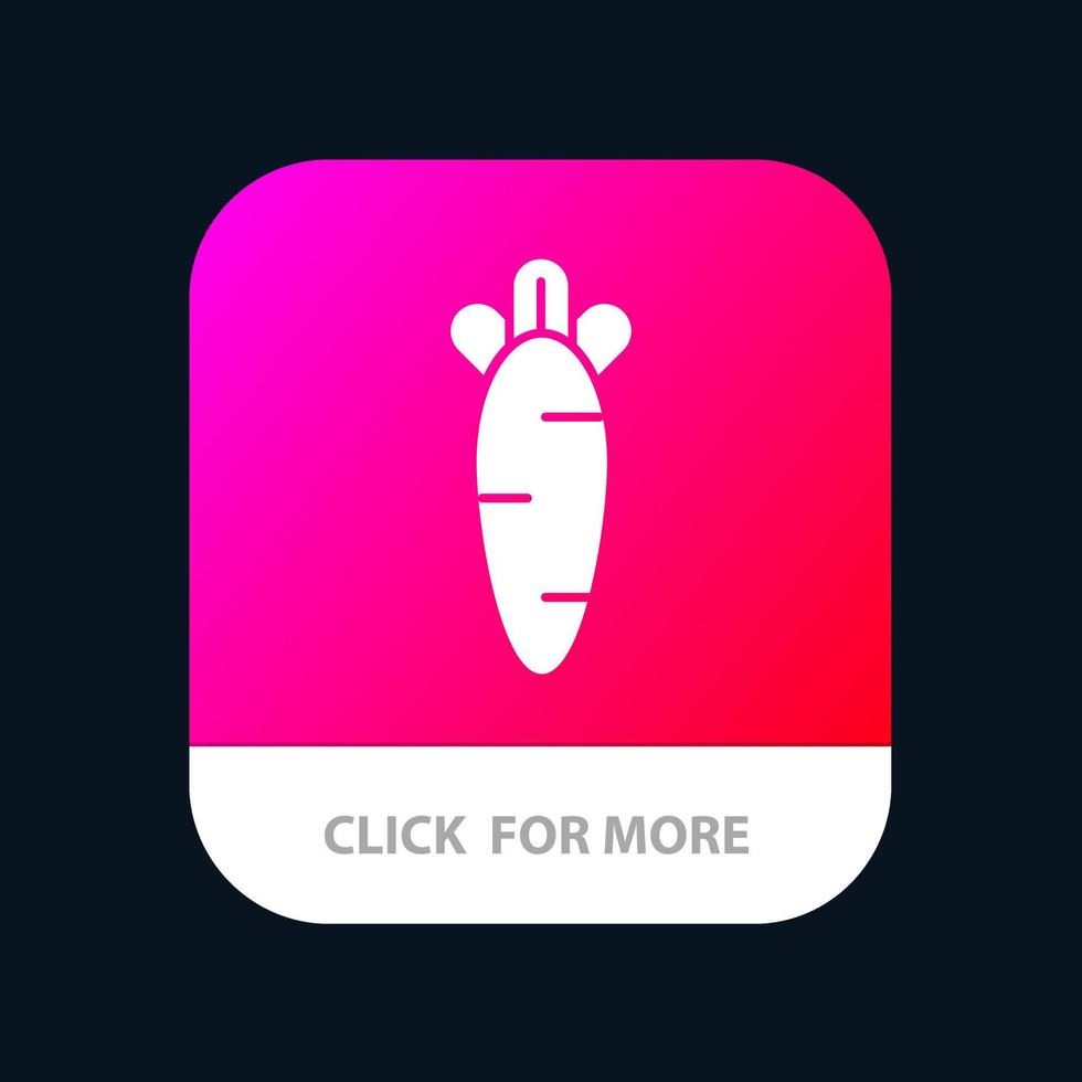 Carrot Food Easter Nature Mobile App Button Android and IOS Glyph Version vector