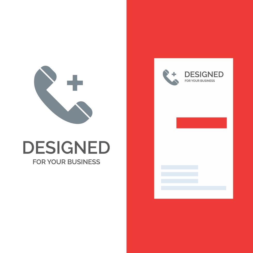 Call Ring Hospital Phone Delete Grey Logo Design and Business Card Template vector