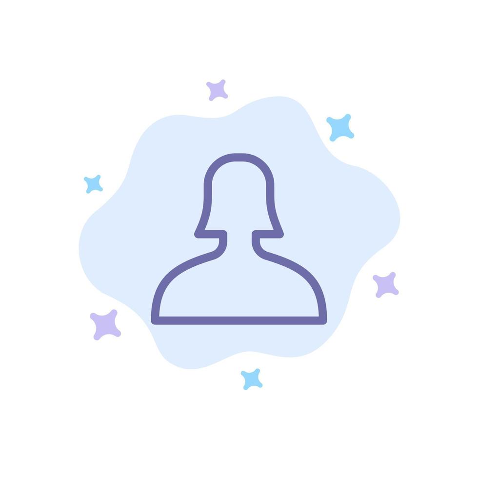 Avatar Support Woman Blue Icon on Abstract Cloud Background vector