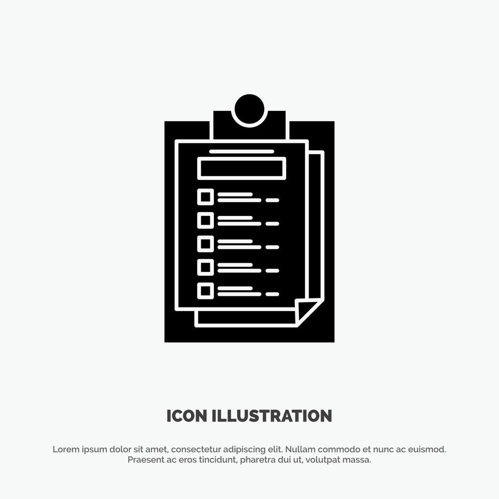Card Presentation Report File solid Glyph Icon vector