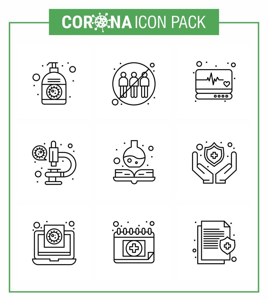 COVID19 corona virus contamination prevention Blue icon 25 pack such as virus laboratory infection coronavirus supervision viral coronavirus 2019nov disease Vector Design Elements