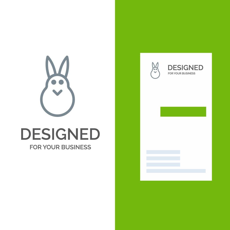 Bunny Easter Easter Bunny Rabbit Grey Logo Design and Business Card Template vector