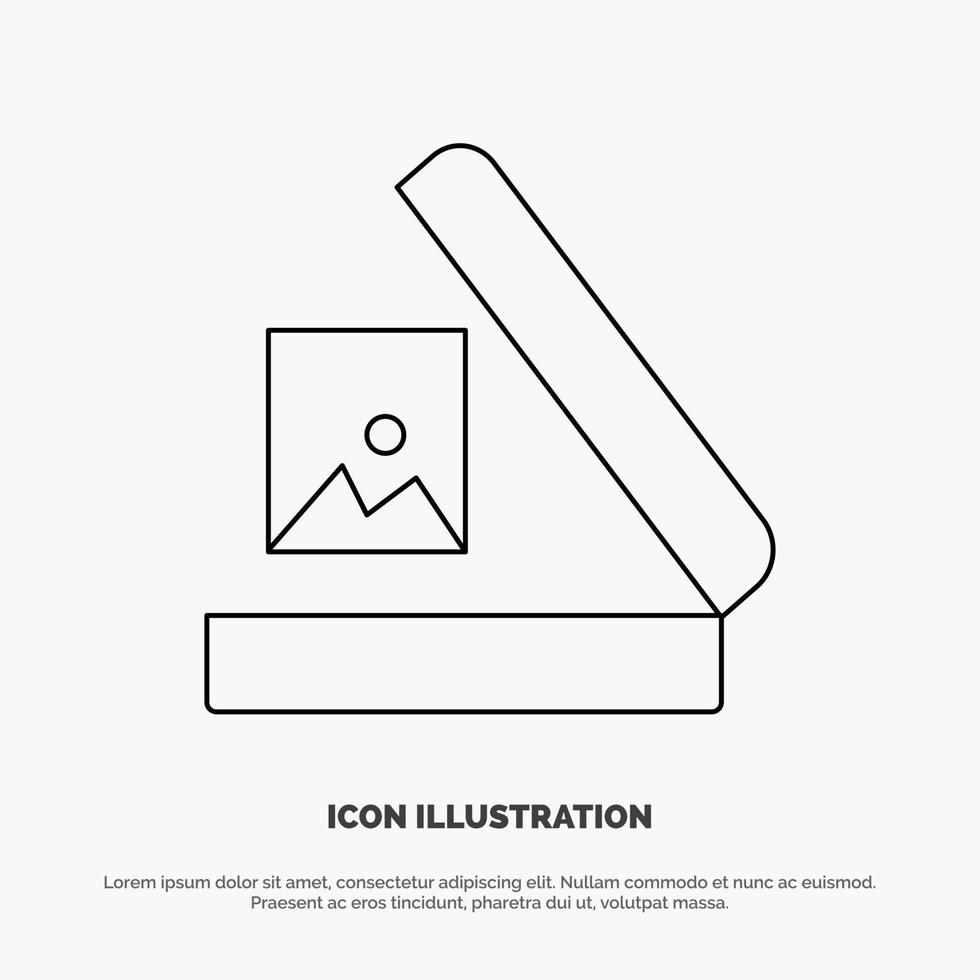 Image Gallery Picture Line Icon Vector