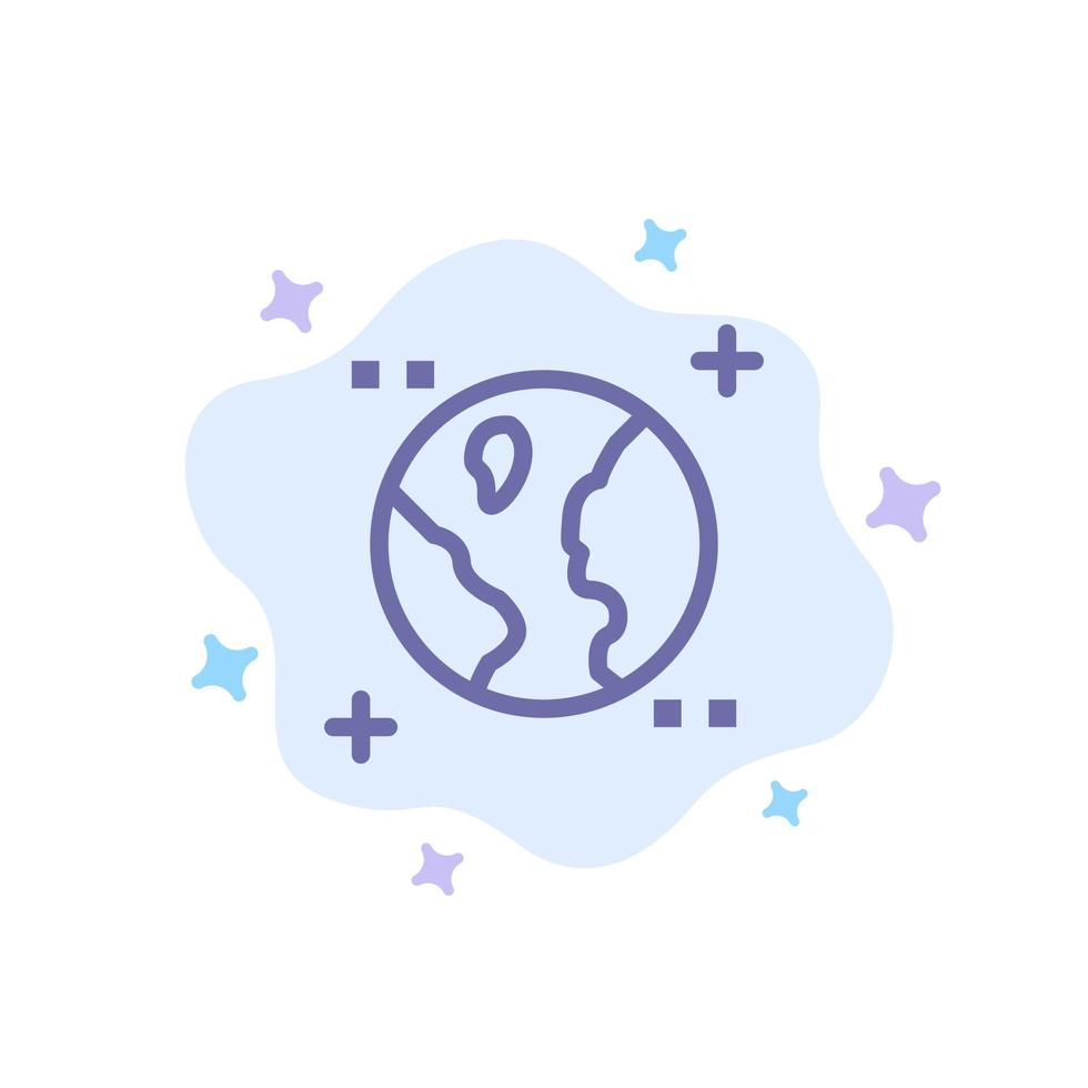 Astronomy Earth Space Blue Icon on Abstract Cloud Background vector