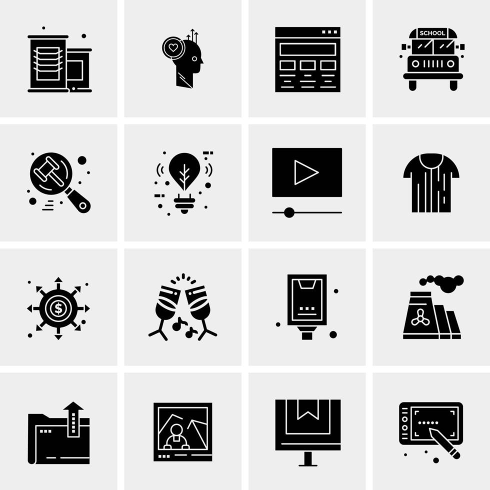 16 iconos de negocios universales vector ilustración de icono creativo para usar en proyectos relacionados con la web y dispositivos móviles