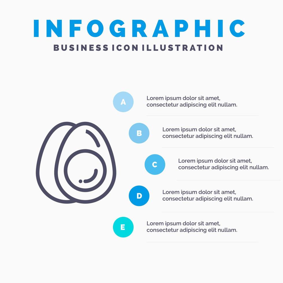 Egg Eggs Holiday Easter Line icon with 5 steps presentation infographics Background vector