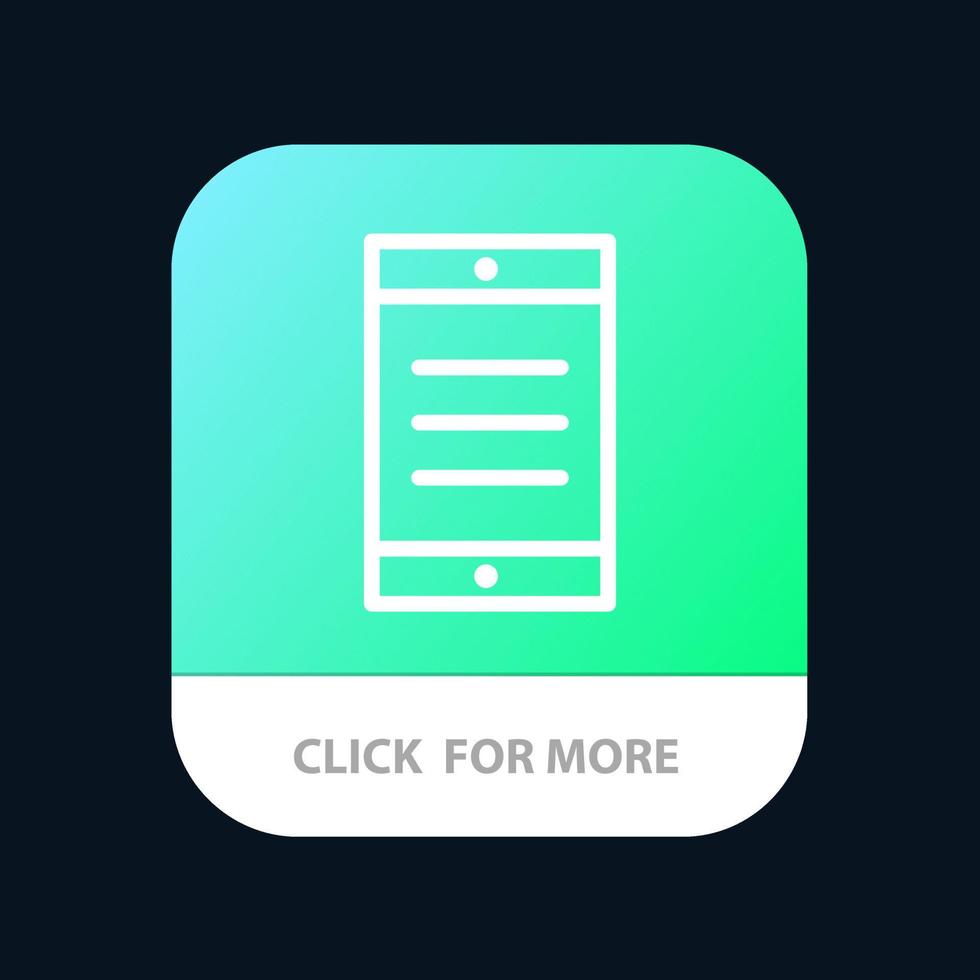 Mobile Cell Text Mobile App Button Android and IOS Line Version vector