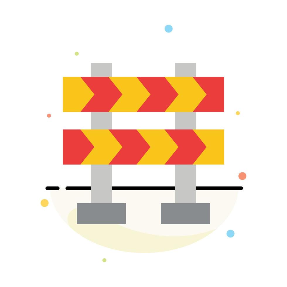 Barricade Barrier Construction Abstract Flat Color Icon Template vector