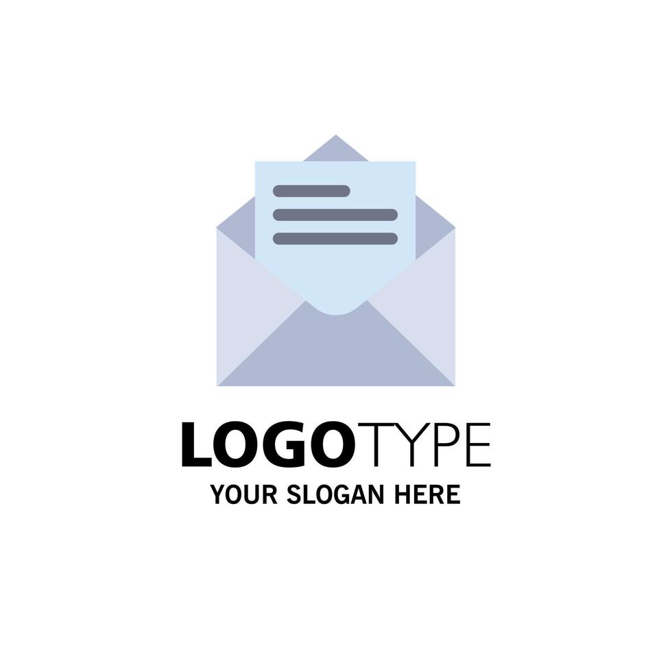 Email Mail Message Text Business Logo Template Flat Color vector