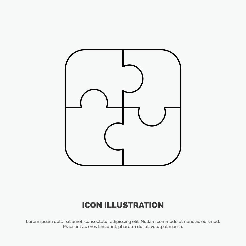 Puzzle Parts Strategy Teamwork Line Icon Vector