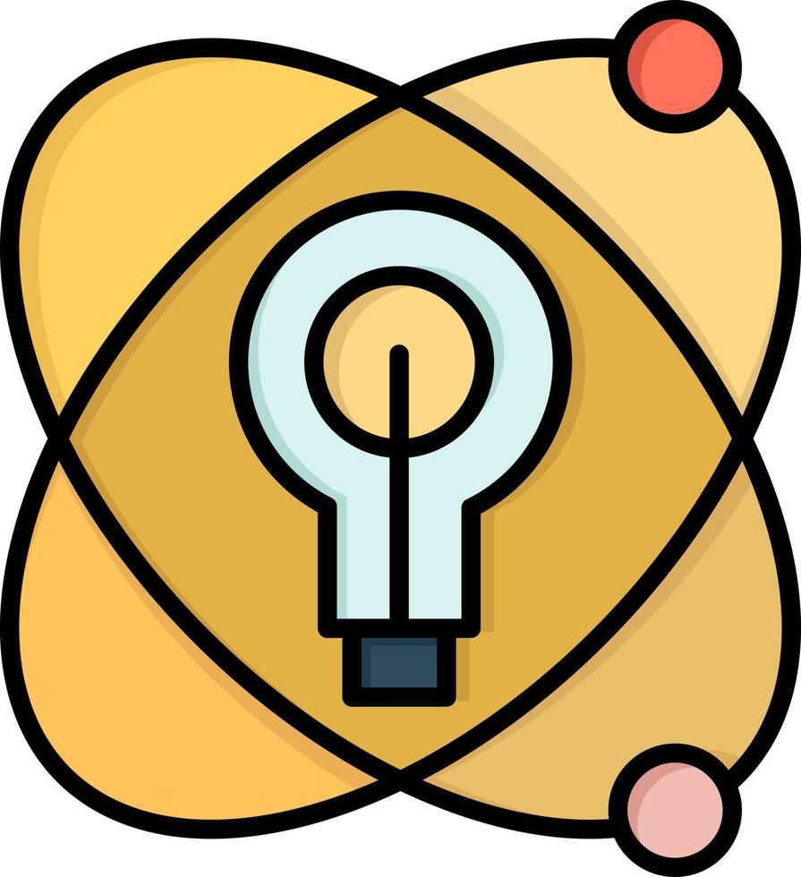 Atom Education Nuclear Bulb  Flat Color Icon Vector icon banner Template