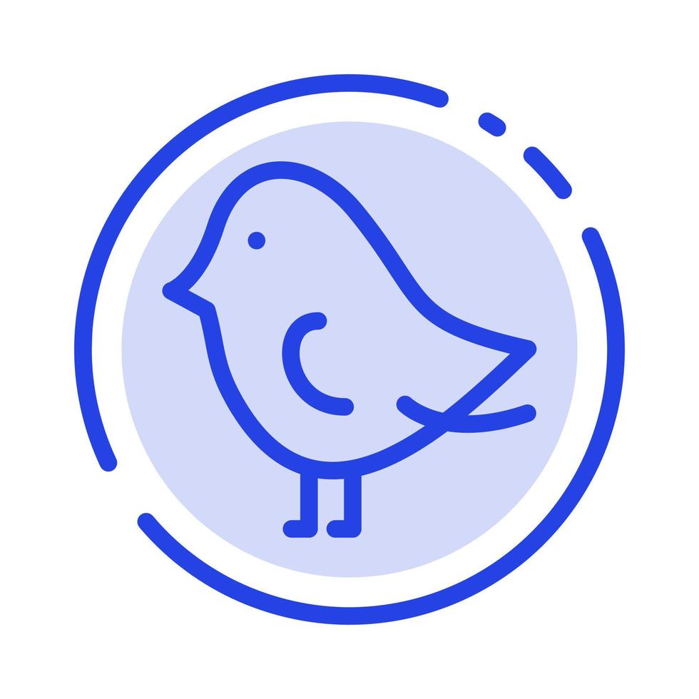 Bird Easter Nature Blue Dotted Line Line Icon vector