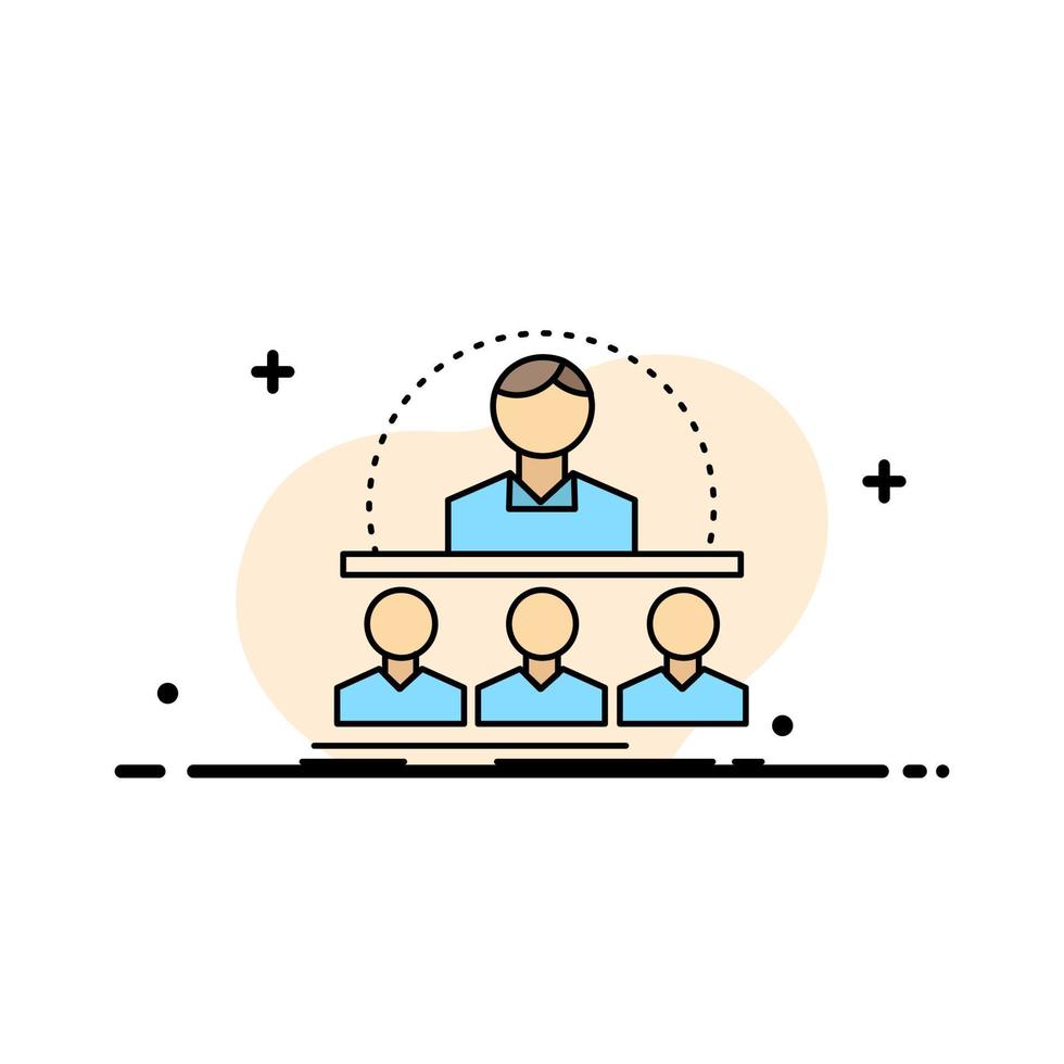 entrenador de negocios curso instructor mentor color plano icono vector