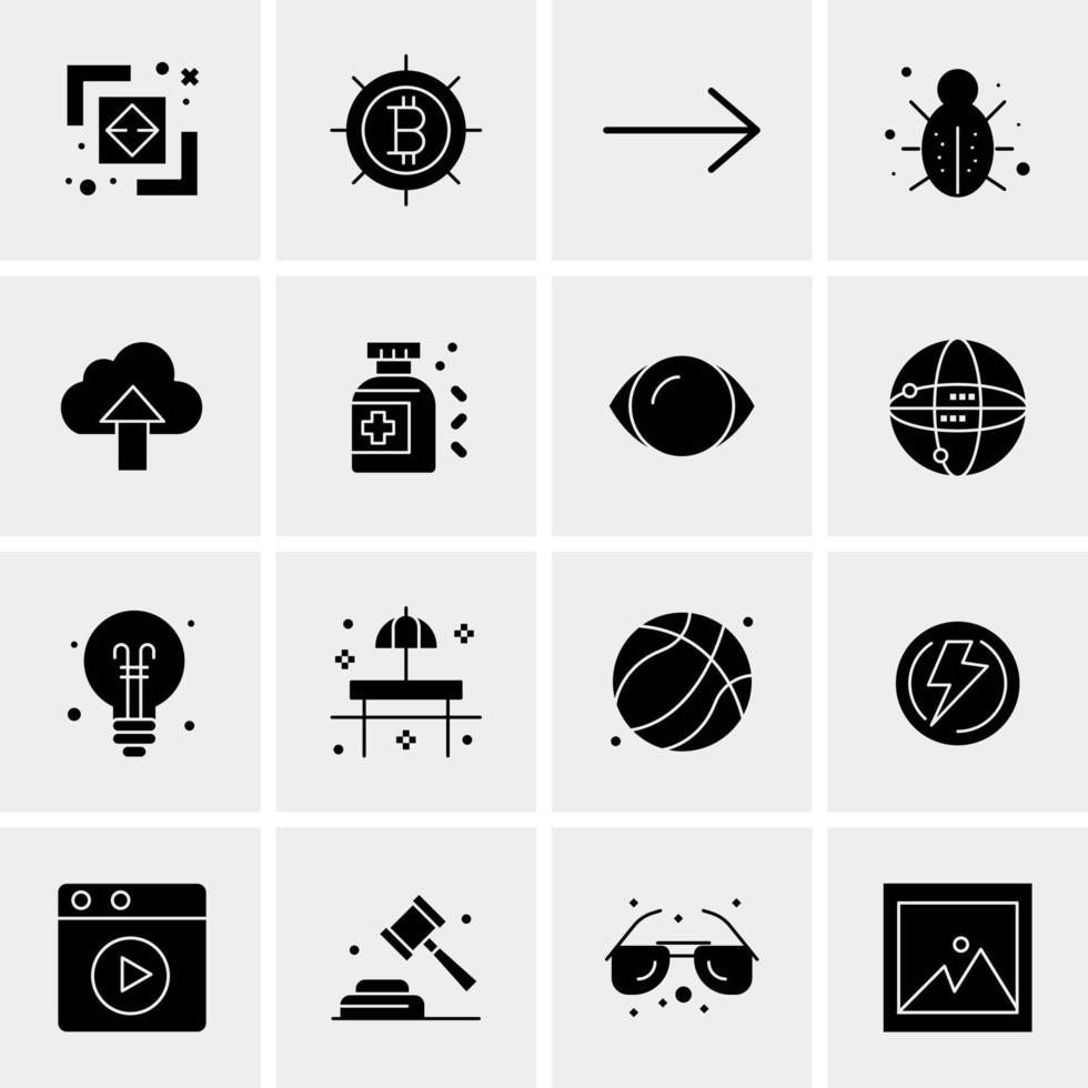 16 iconos de negocios universales vector ilustración de icono creativo para usar en proyectos relacionados con la web y dispositivos móviles