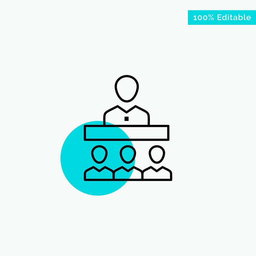Meeting Team Teamwork Office turquoise highlight circle point Vector icon
