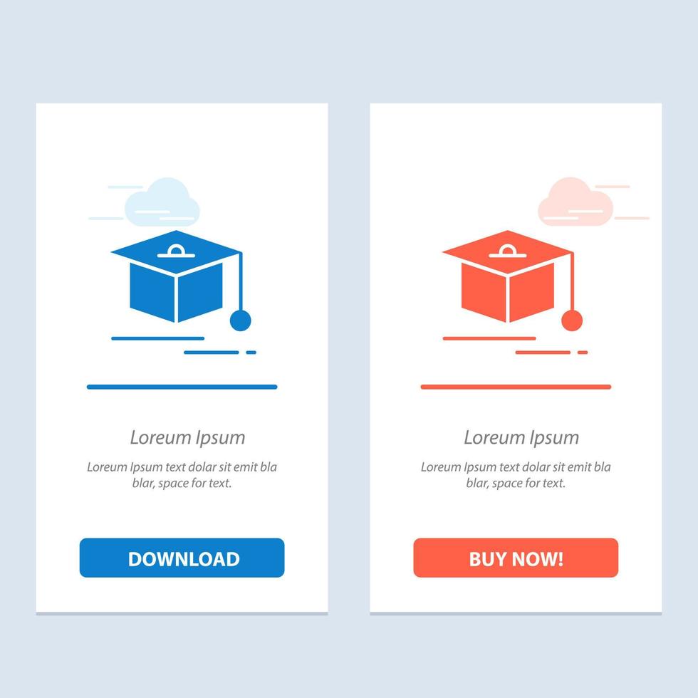 Cap Education Graduation  Blue and Red Download and Buy Now web Widget Card Template vector
