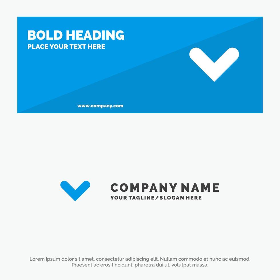 Arrow Arrows Direction Down SOlid Icon Website Banner and Business Logo Template vector