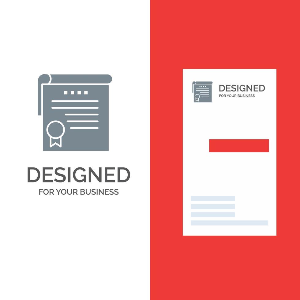 Certificate Achievement Degrees Award Grey Logo Design and Business Card Template vector