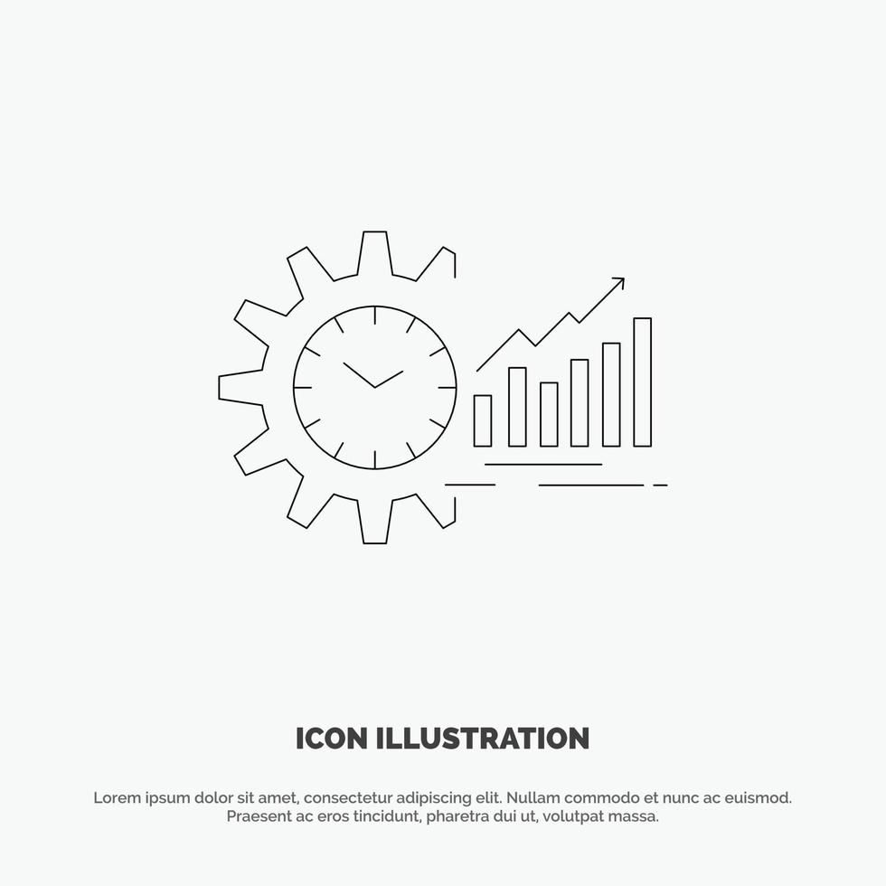 Chart Analytics Graphs Market Schedule Time Trends Line Icon Vector