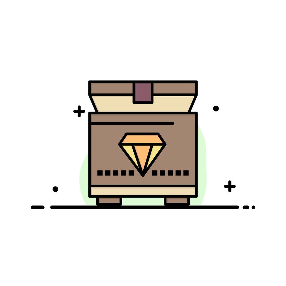 Treasure Chest Gaming  Business Flat Line Filled Icon Vector Banner Template