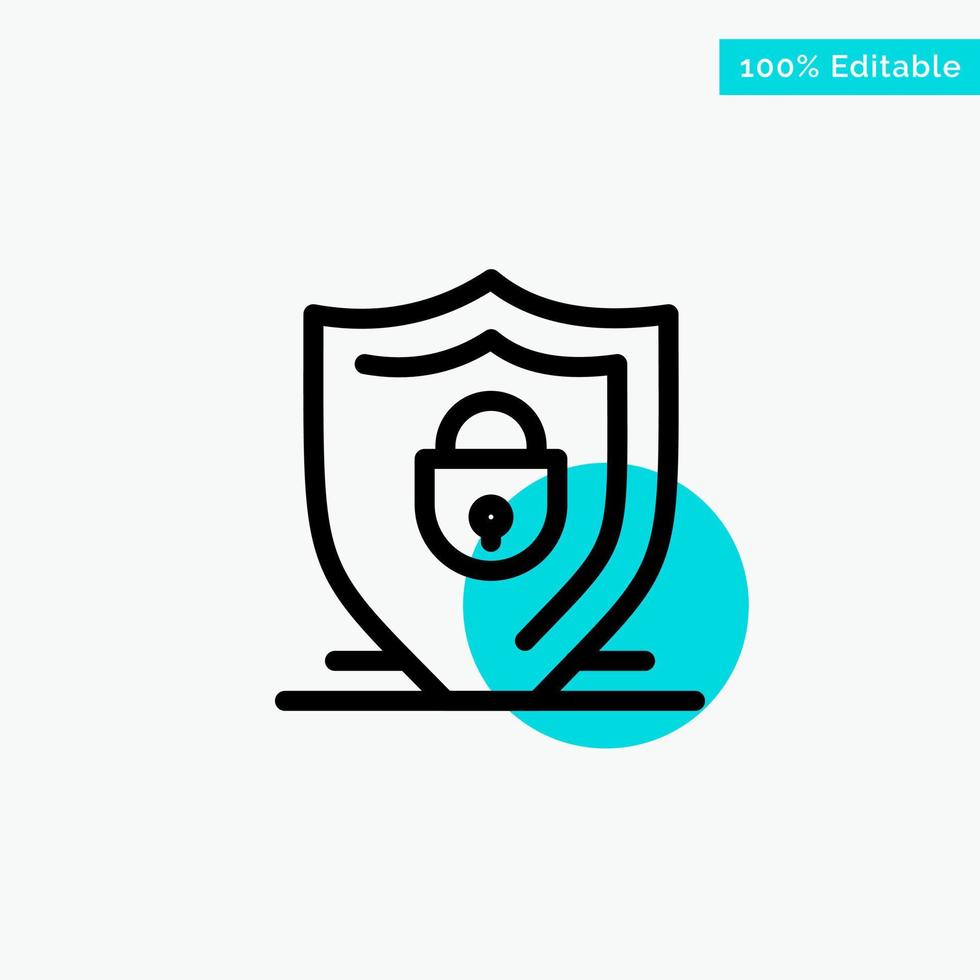 Internet Shield Lock Security turquoise highlight circle point Vector icon