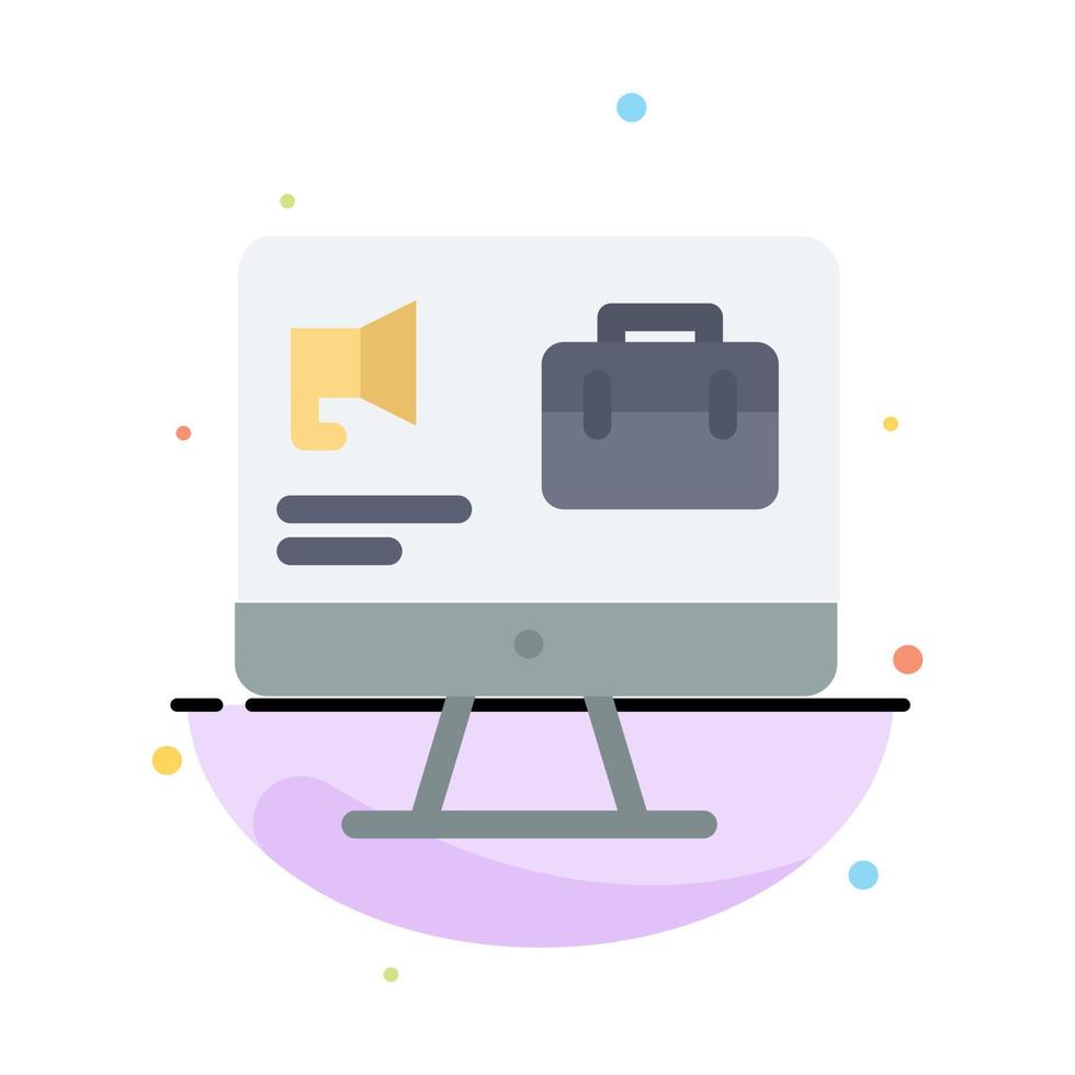 Computer Bag Speaker Job Abstract Flat Color Icon Template vector