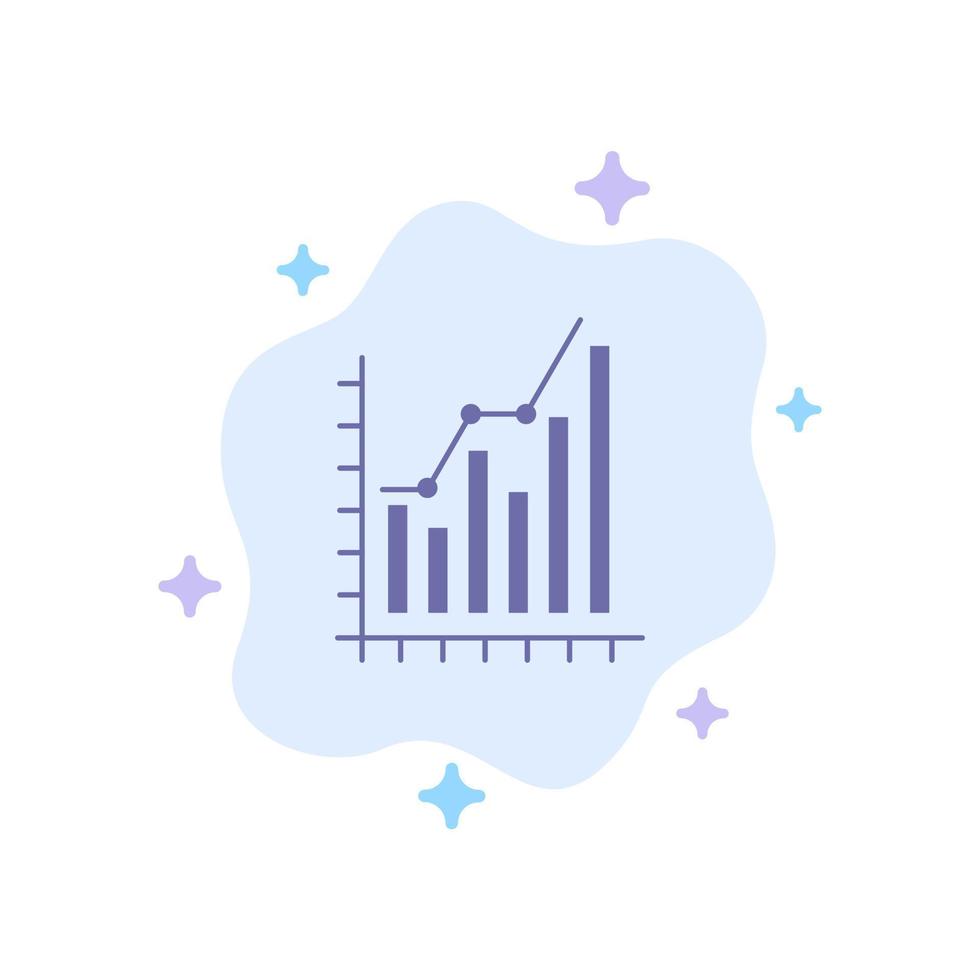 gráfico análisis negocio diagrama marketing estadísticas tendencias icono azul sobre fondo de nube abstracta vector