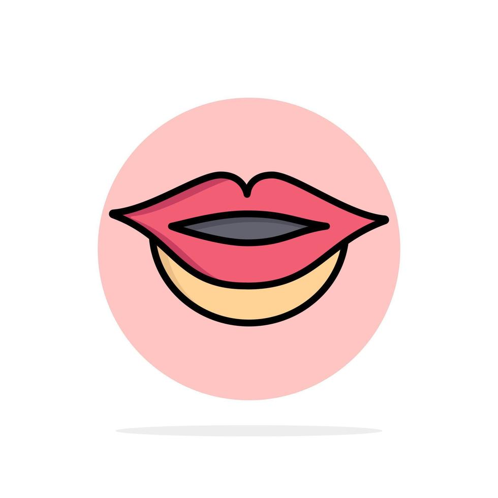 labios chica resumen círculo fondo plano color icono vector