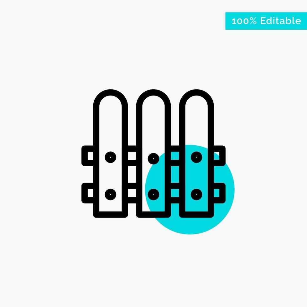 Construction Fence House turquoise highlight circle point Vector icon