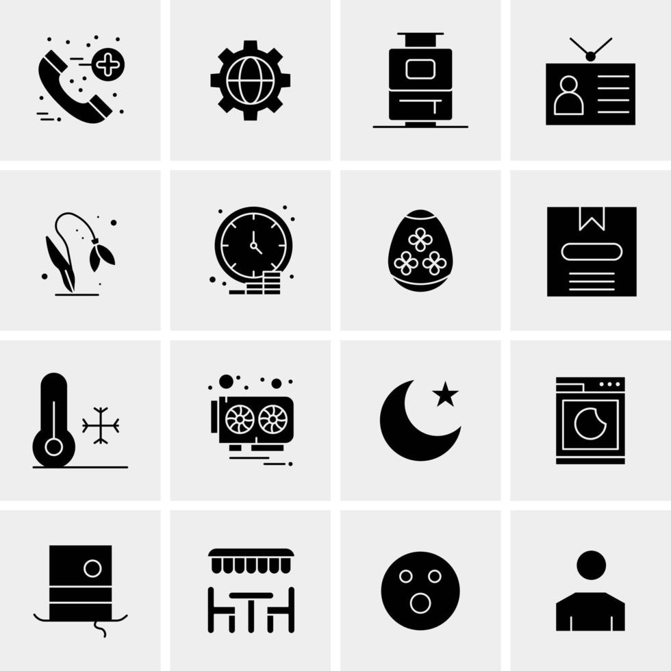 16 iconos de negocios universales vector ilustración de icono creativo para usar en proyectos relacionados con la web y dispositivos móviles