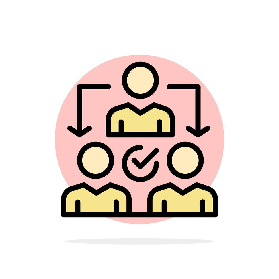 Assignment Delegate Delegating Distribution Abstract Circle Background Flat color Icon vector
