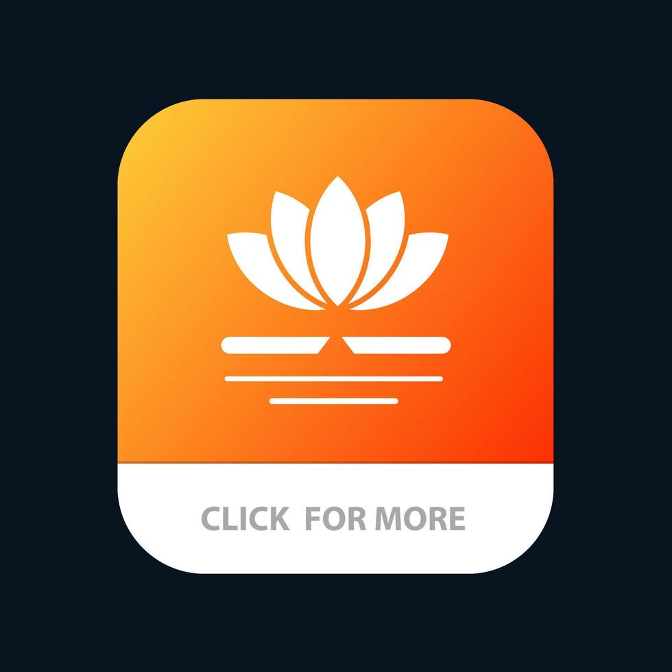 flor spa masaje chino aplicación móvil botón android e ios versión glifo vector